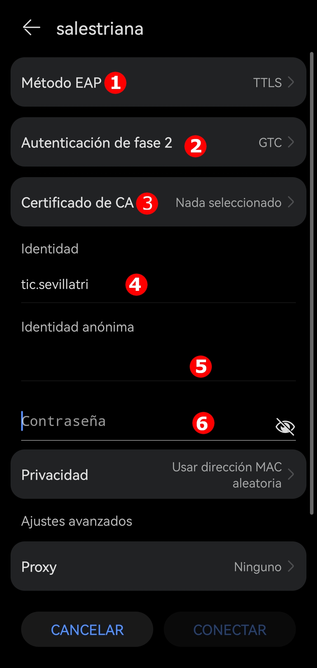 Configuración avanzada Android